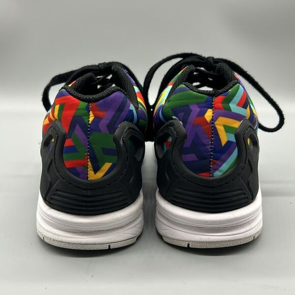 ADIDAS ZX FLUX MENS ATHLETIC SHOES MULTICOLOR GEOMETRIC PRINT SZ 7.5 - Picture 4 of 8
